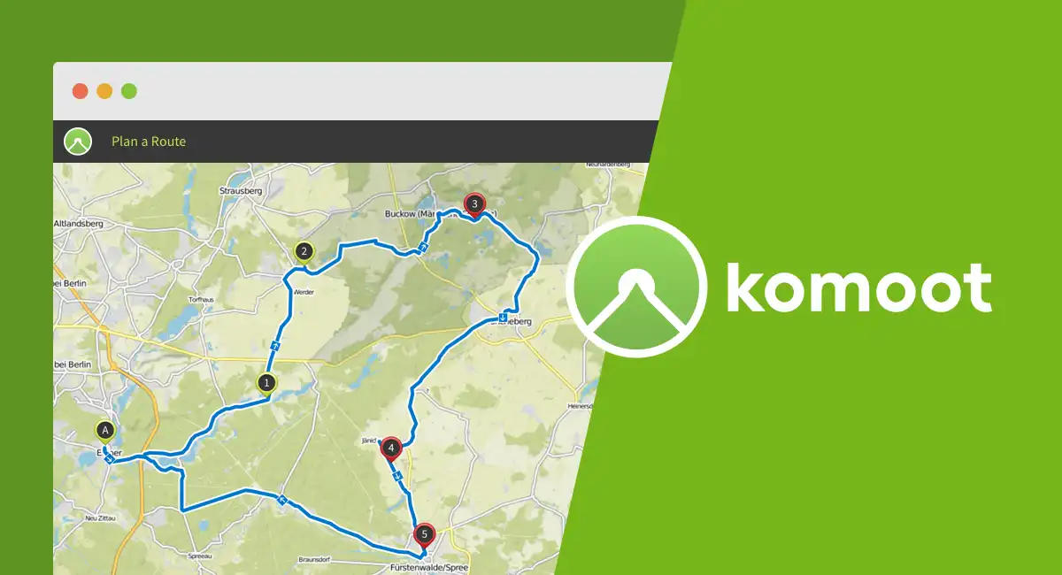 Komoot landing page screenshot